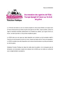 droit de grève-Solidaires FP CP trentième indivisible