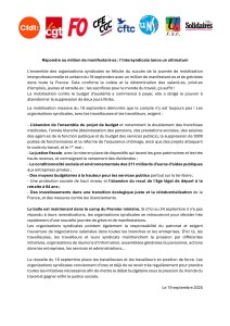 ultimatum-20250919_Communiqué intersyndical 19 septembre 2025